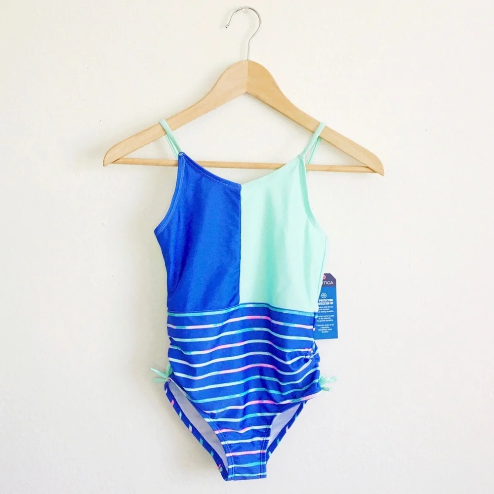 Nautica, Blue-Mint Stripped Swimsuit, size S (7)